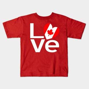 Red White Canada LOVE Kids T-Shirt